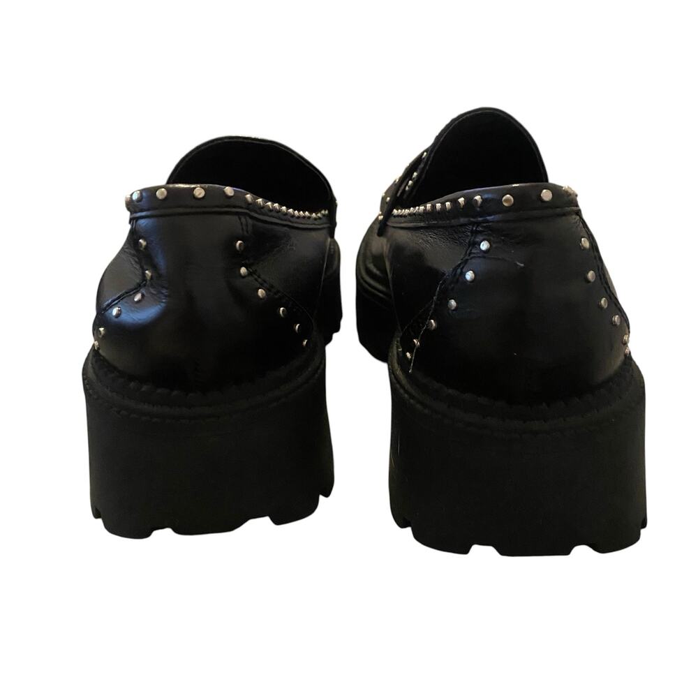 Women's DV Dolce Vita Size 7.5 Landun Lug Sole Platform Studded Chunky Loafers - Picture 2 of 9